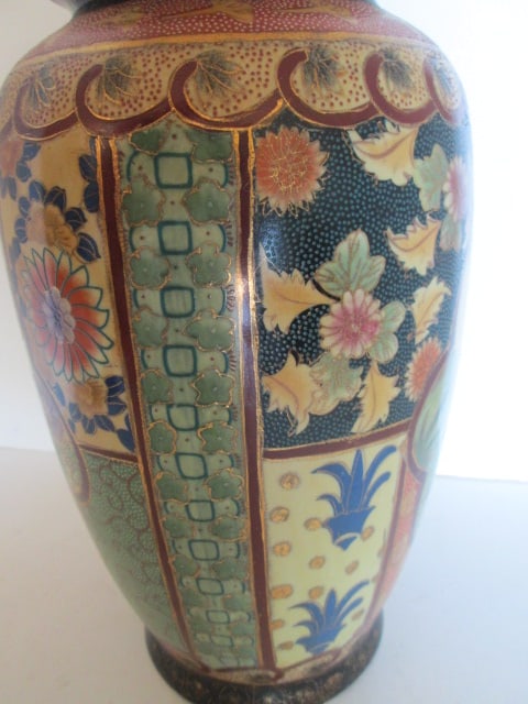 Japanese Satsuma Moriage Style Vase with Floral and Bird Panels - 4