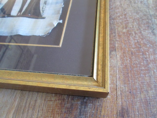 Two Framed and Matted Egyptian Papyrus Drawings - 3