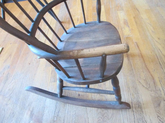 Antique Bent Wood Windsor Style Child's Rocker - 3
