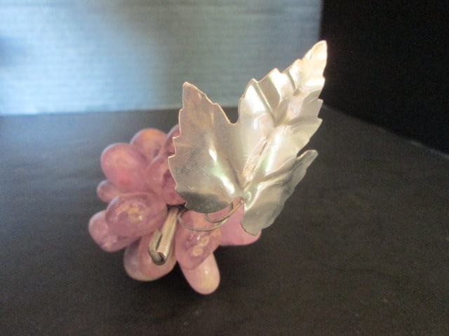 Amethyst Polished Stone Grape Cluster and Coiled Brass Wire Jade Tree in Amethyst - 3