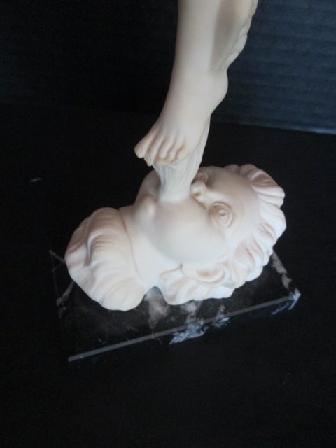 A. Santini Neoclassical Mercury/Hermes Figural Statue with Caduceus and Zephyrus on Marble Base - 2
