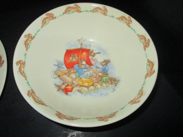 Wedgwood and Royal Doulton Bunnykins "Peter Rabbit" Toddler Food Sets, - 9