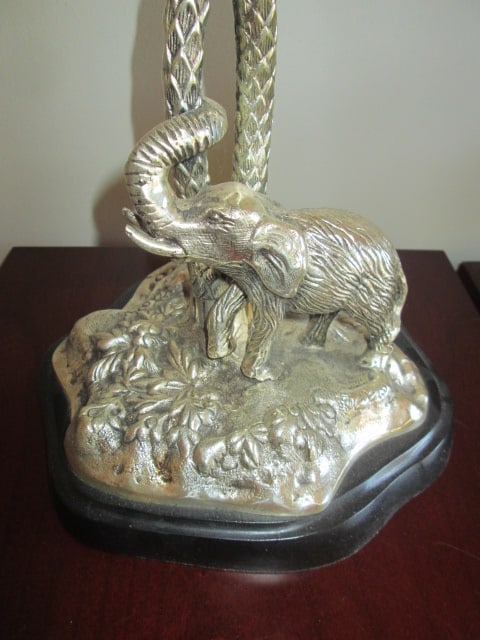 Vintage EPSN Silverplate Elephant and Palm Tree Pedestal Fruit Bowl Centerpiece with - 2