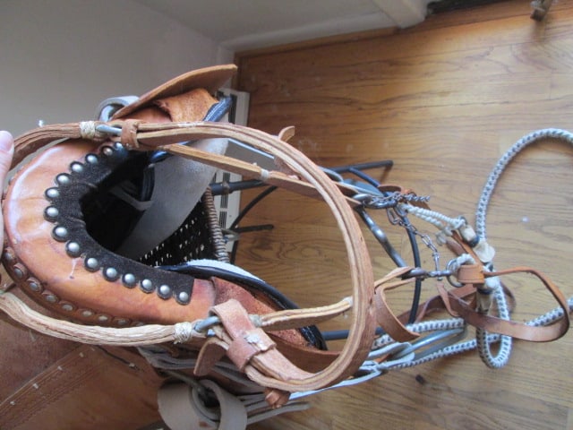 Vintage Tooled Leather Hornless Western Endurance/Trail Saddle with Stirrups and Bridle - 5