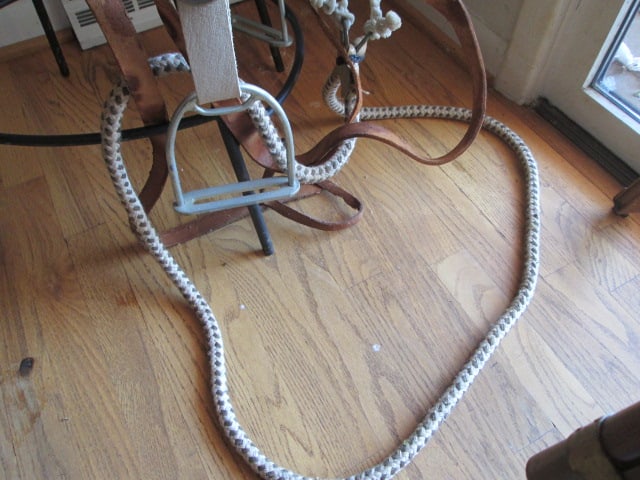 Vintage Tooled Leather Hornless Western Endurance/Trail Saddle with Stirrups and Bridle - 6