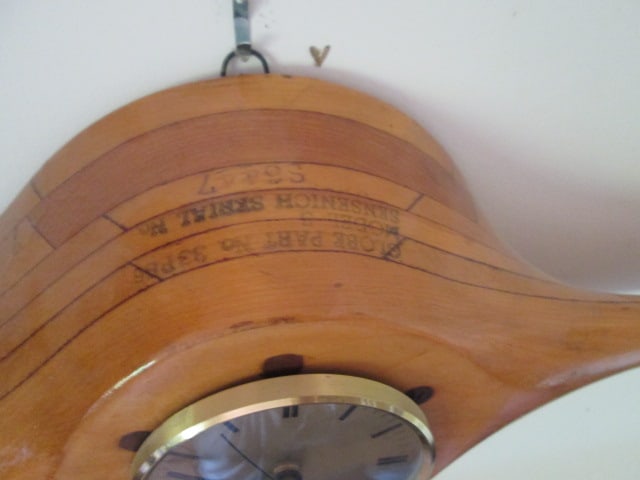 Globe Corporation Aircraft Division Wooden Propeller Quartz Wall Clock - 5