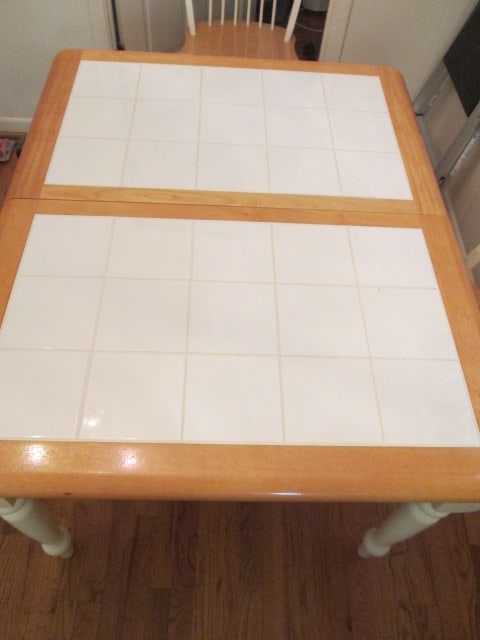 America 2 Tone Natural Maple and White Ceramic Tile Top Dining Table Set - 10