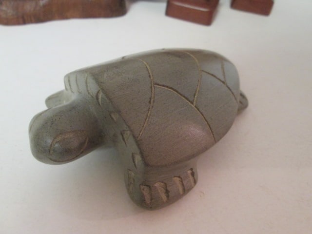 Tribal Folk Art Wood and Stone Carved Animals - 2