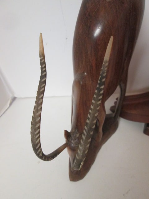 Tribal Folk Art Wood and Stone Carved Animals - 4