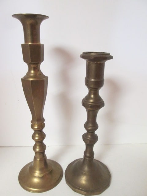 Brass Candlesticks and Menorah - 4