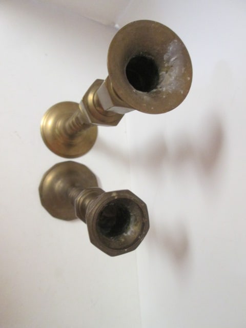 Brass Candlesticks and Menorah - 5