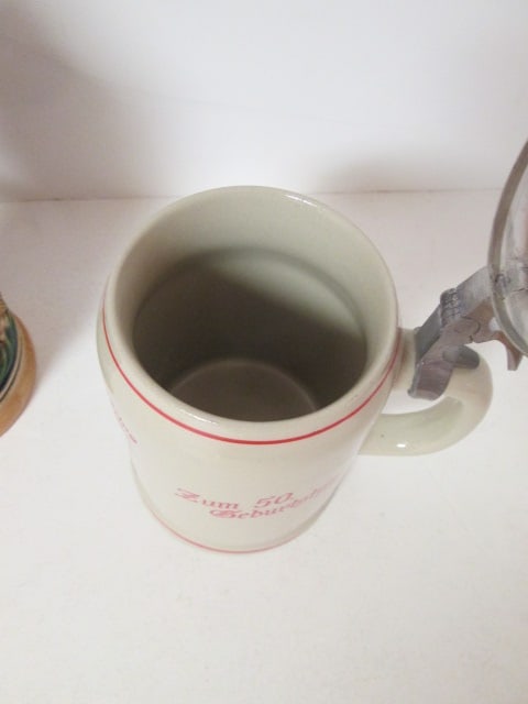 Three German Bas-Relief Stoneware Tankards - 4