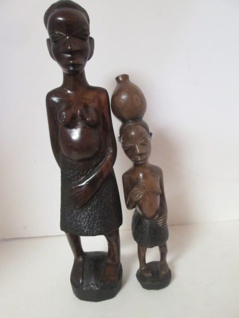Grouping of Wood Carved Tribal Folk Art Figures - 3