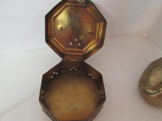 Brass Duck, Mouse, Sailboat, Cricket Box and Incense Burner - 4