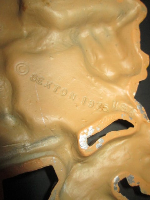 1976 Sexton Handpainted Cast Metal Little Boy & Frog Bathtub Wall Plaque and - 4