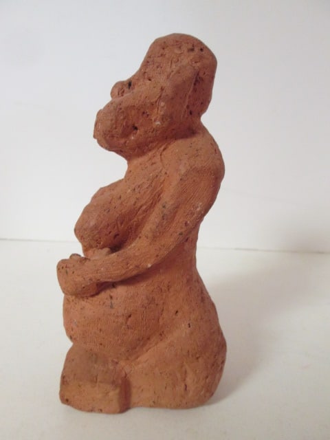 Red Clay Tribal Figural Statue - 2