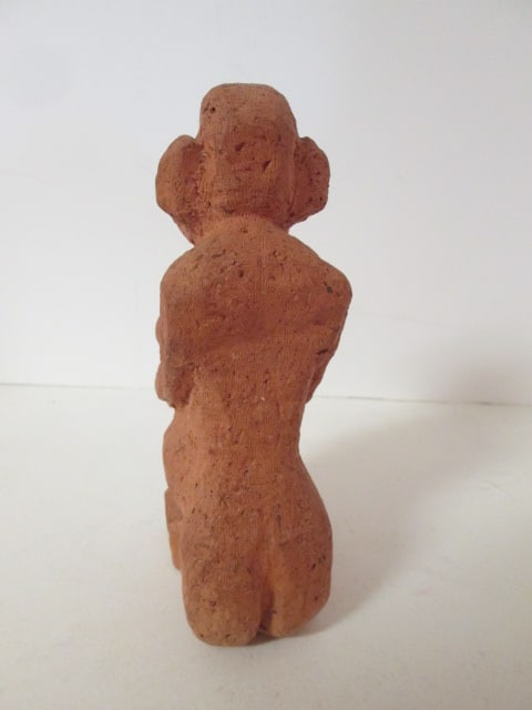 Red Clay Tribal Figural Statue - 3