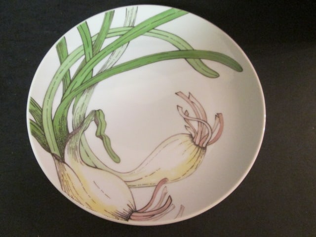 Four 1980 Fitz & Floyd "Variations" Vegetable Design Dessert/Salad Plates - 3