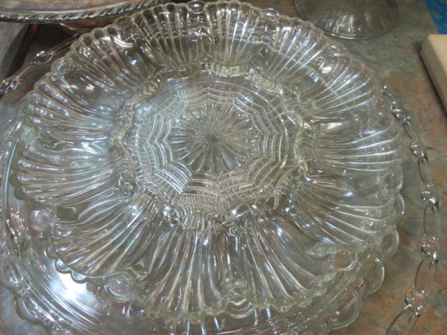 Silverplated Cake/Dessert Stand, Clear Glass Cake/Dessert Stand with Dome, - 8