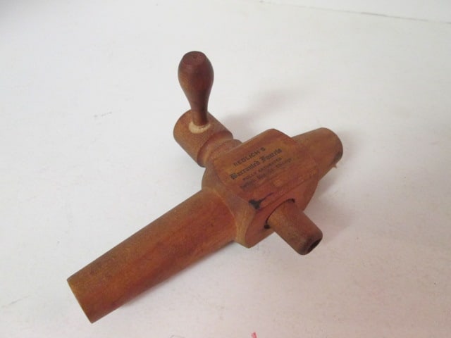 Antique Redlich's Wooden Barrel/Keg Tap Spigot: 6 3/4" long