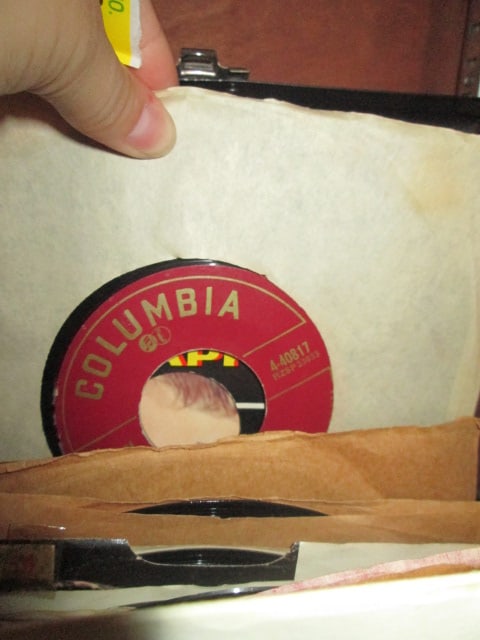 Metal 45 Speed Record Case Filled with 1950-70's Artist Records - 4