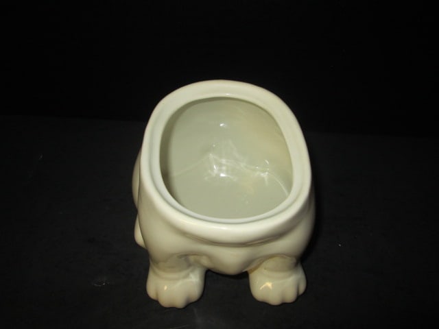 White Ceramic Bulldog Form Cookie Jar and Pair of Shakers - 6