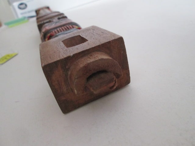 Figural Folk Art Peruvian Andean Hand Carved and Painted Tarka Flute - 5