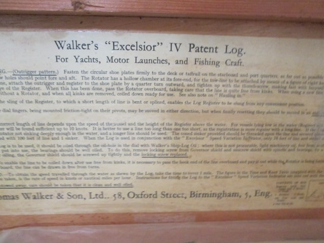 Vintage Thomas Walker & Son Ltd. Walker's "Excelsior" IV Patent Ship's Log/Taffrail Log - 2