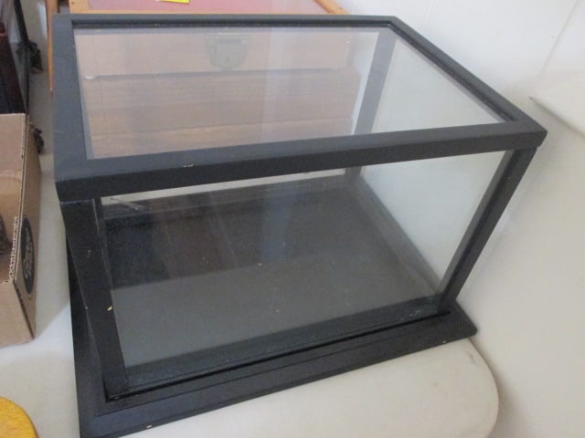 Black Frame Glass Model Display Case: 14 3/4" x 11" x 9 1/2", Local Pickup Only
