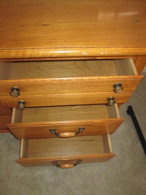 Thomasville Oak Dresser with Bookcase Hutch - 3
