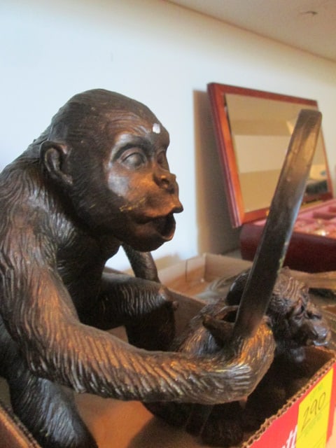 Two Sculpted Monkey/Ape Figurines - 2