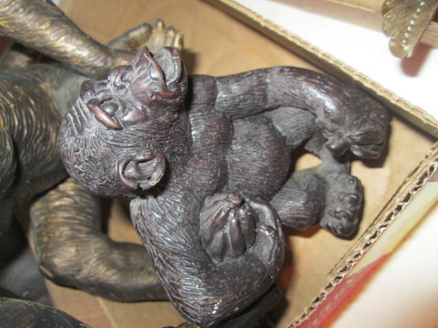 Two Sculpted Monkey/Ape Figurines - 4