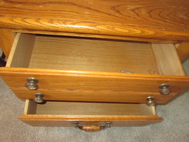 Thomasville Oak Full/Queen Size Bed and 2 Drawer Nightstand - 3