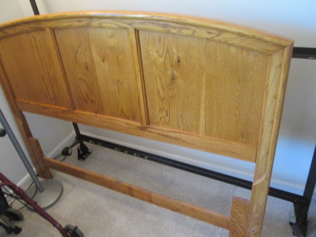 Thomasville Oak Full/Queen Size Bed and 2 Drawer Nightstand - 4