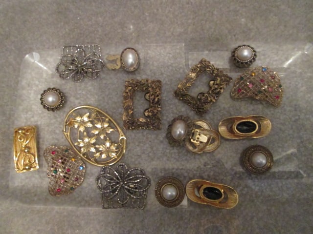 Fanciful Button Covers and Scarf Clip: see pictures and preview for selection
