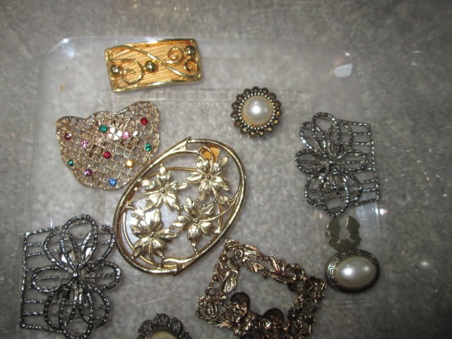 Fanciful Button Covers and Scarf Clip - 3