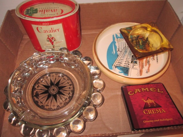 Ashtrays and Tobacco Tins: .