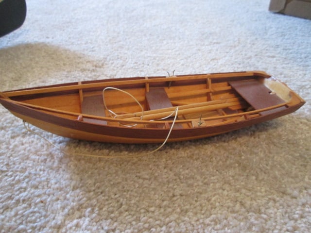 Scaled Wood Model Canoe and Rowboat - 2