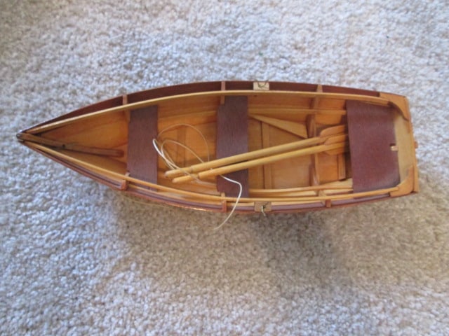 Scaled Wood Model Canoe and Rowboat - 3