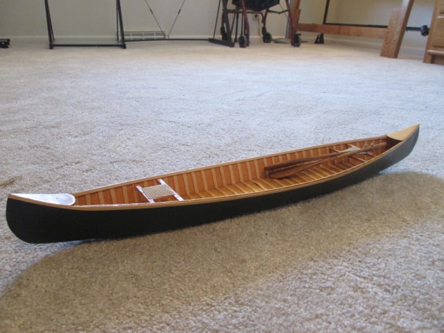 Scaled Wood Model Canoe and Rowboat - 4