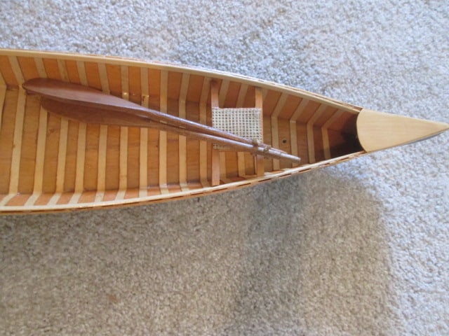 Scaled Wood Model Canoe and Rowboat - 5
