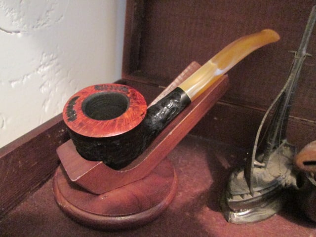 Wood Cigar Box, Meerschaum Missouri Corn Cob, Briar Pipe, Italian Pipe, Wood Pipe Stand - 2