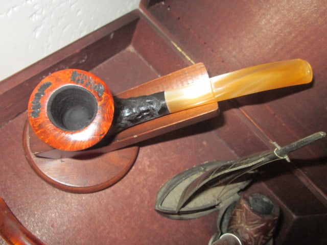 Wood Cigar Box, Meerschaum Missouri Corn Cob, Briar Pipe, Italian Pipe, Wood Pipe Stand - 3