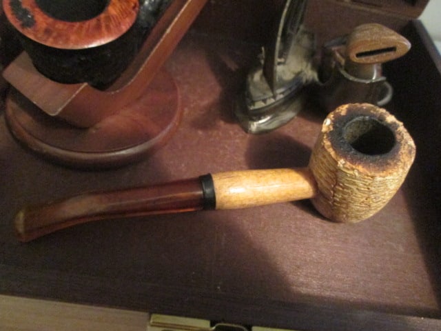 Wood Cigar Box, Meerschaum Missouri Corn Cob, Briar Pipe, Italian Pipe, Wood Pipe Stand - 5