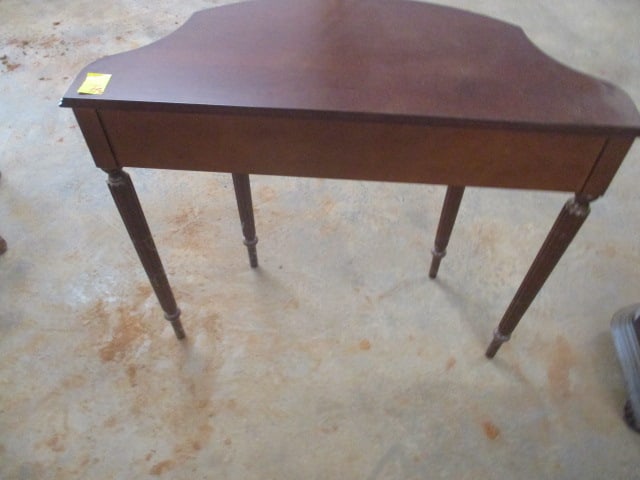 The Bombay Co. Mahogany Demilune Console Table with Drawer - 3