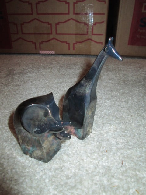 Dansk Designs Silverplate over Zinc Giraffe and Elephant Figurines - 2