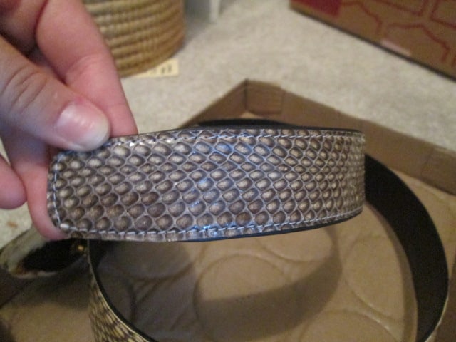 Vintage Genuine Cobra Snakeskin Belt with Preserved Cobra Head Hood - 4