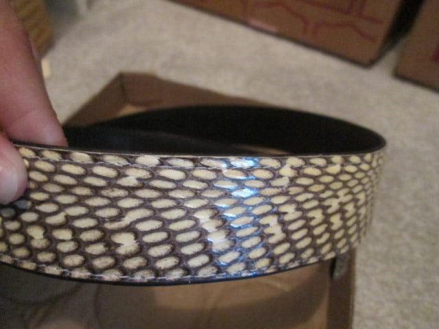 Vintage Genuine Cobra Snakeskin Belt with Preserved Cobra Head Hood - 5