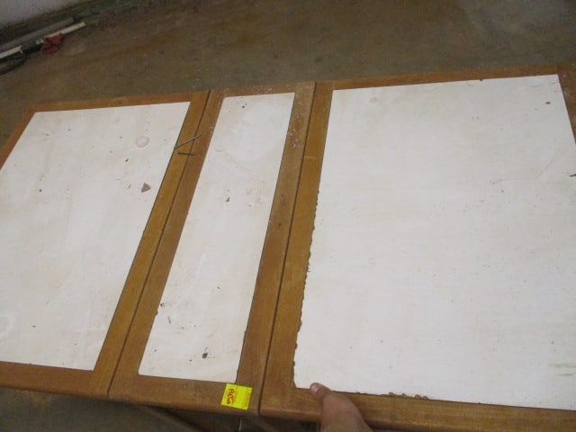 Portable 2 Tone White and Natural Wood Gate Leg Work Table - 2