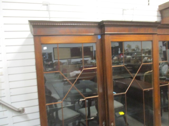 Multifunction Lighted Display Cabinet w/Geometric Glass Doors - 2